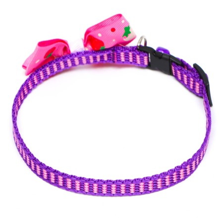 Collar "strawberries", 30 x 1 cm, nylon, pink-1