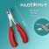Pigitan nippers with a hidden spring, with a plastic handle, curved blade, 13 cm, blade length - 17 mm, silver/red color