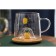 Glass mug with wooden cover "Pineapple", 300 ml
