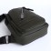 Male sling bag from textiles, headphones, green color