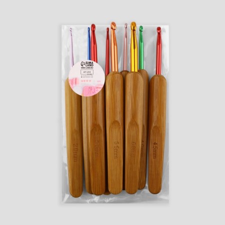 A set of hooks for knitting, with bamboo handles, d = 2-6 mm, 13.5 cm, 9 pcs-4