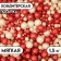 Sprinking confectionery "pearls" of rice grain in color glaze, red/silver, 1.5 kg