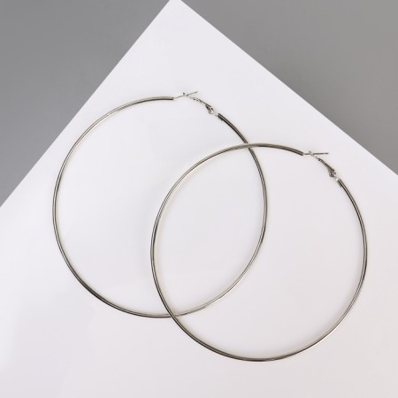Earrings of the Ring "Classic" d = 10 cm, color silver-2