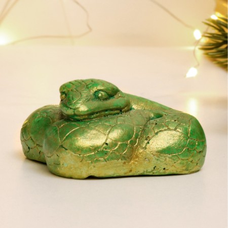 Figure "Snake" Green with gilding, 4x4x2cm-1