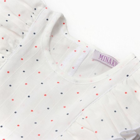 Blouse for Minaku girl, white color, height 134 cm-6
