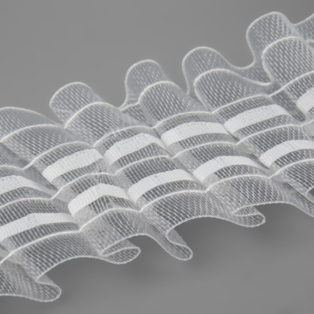 Curtain tape fixed assembly, organza, 6 cm, 50 ± 1 m, transparent/white color-1