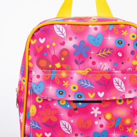 Baby backpack on lightning, external pocket, pink color-5