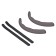 Airline steering linings, side, universal, suede/plastic, gray color, set 2 pcs