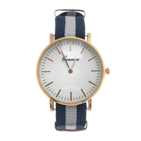 Women's watch quartz women "Geneva", white dial, strap textile