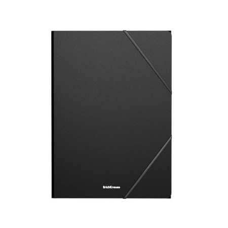 A4 elastic band, 400 μm, Erichkrause Matt Classic, Koreshka 5 mm, up to 300 sheets, embossing "sand", black-2