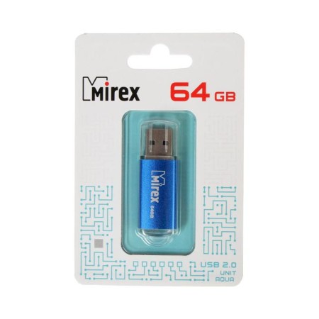 Flash drive Mirex Unit Aqua, 64 GB, USB2.0, th Up 25 MB/s, PBU up to 15 Mb/s, blue-4