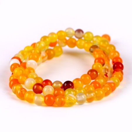 Beads made of natural stone "Yellow agate" set of 90 pcs., Size 1 pc. - 4 mm-2