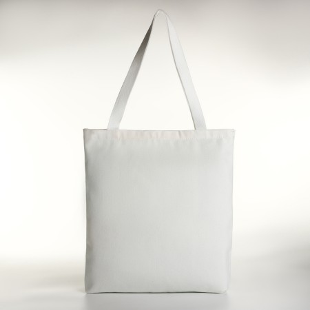 A bag-shop with a zipper, from textiles, white color-1