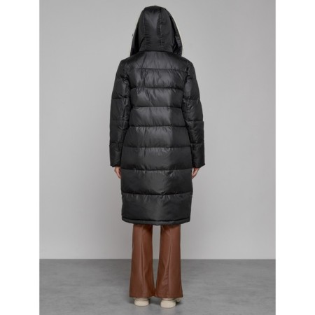 Coat insulated winter female, size 42, black color-3