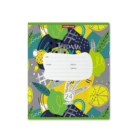 Notebook of 24 sheets in the Erichkrause "Lime" line, covered cardboard, an offset block 100% whiteness, with a print-1