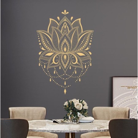 Stick plastic interior gold "Lotus flower" 40x60 cm