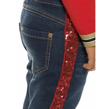 Pants for girls, height 110 cm, dark blue color-4
