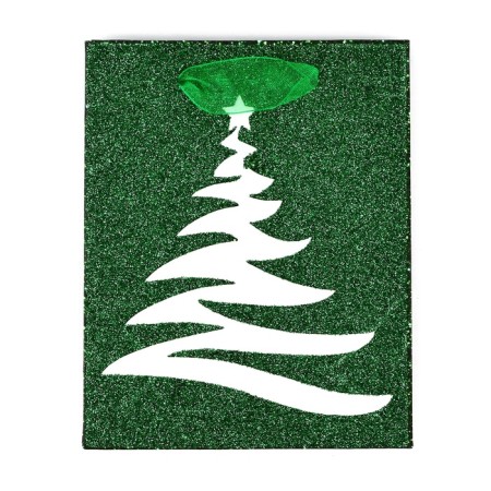 Package Gift New Year Laminated "Christmas tree", glitter, S 12 x 15 x 5.5 cm, New Year-3