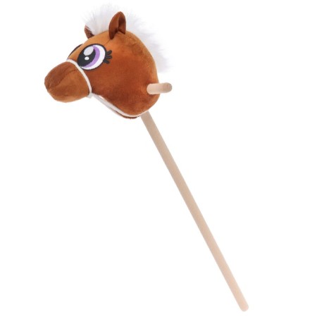 Soft toy "horse-horseman", on a stick, mix, brown color-7
