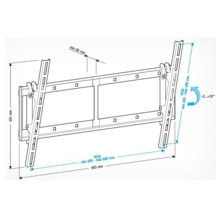Holder LCD-T6606, up to 60 kg, 42-65 ", wall, tilt, black-1