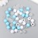 Plastic beads "Crystal polyhedron. Blue, white, transparent" set 30 g 1x1x1 cm