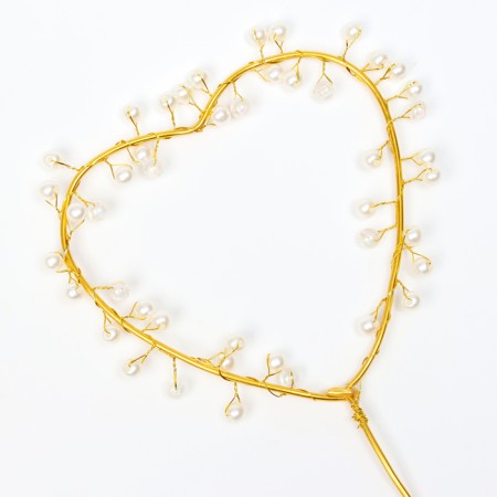 Topper "Heart with beads", color gold-2