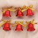 Christmas tree decoration "Bells with stars and bow" (set 6 pcs) 3 cm, mix