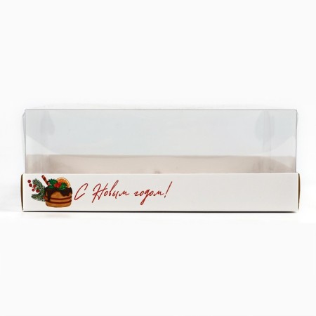 Box for Musser cakes “Happy New Year”, 17.8 x 17.8 x 6.5 cm, New Year-3