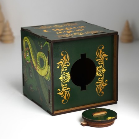 New Year's piggy bank Cube "Snake. Happy New Year" 10x10x10 cm-7