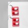 Earrings assorted "pills" of love, red-white color in silver
