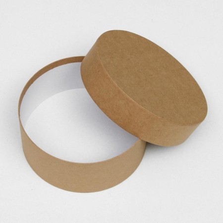 Set of round boxes 3 in 1 "plain craft", 23 x 23 x 10 - 18 x 18 x 8 cm-2