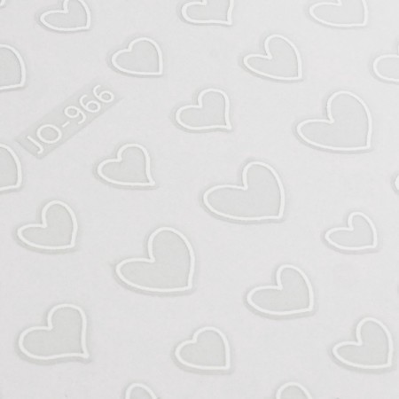 Nail stickers "heart", voluminous, white color-2
