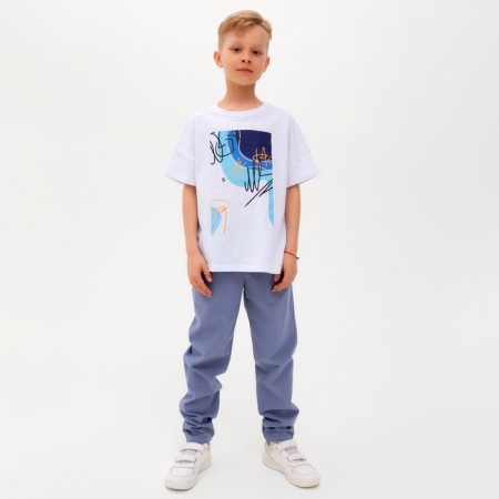 Pants for the boy Minaku: Cotton Collection Blue Blue, Height 104