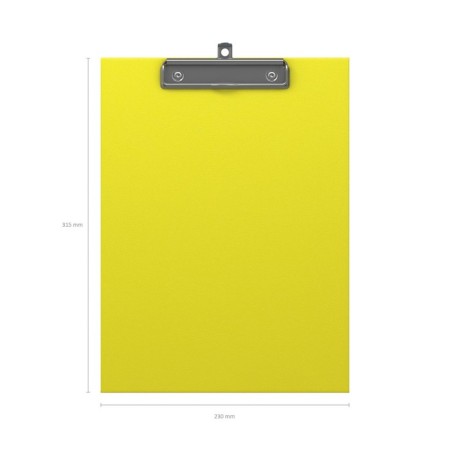 A tablet with A4, 2 mm clip, Erichkrause Neon, cardboard/laminated paper, yellow (clipboard)-2