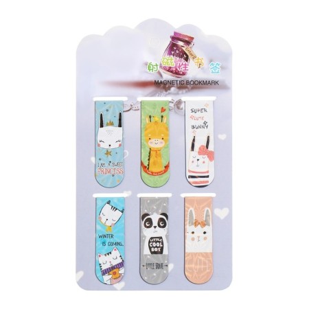 A set of magnetic bookmark for books Calligrata 6 pieces, "animals", mix-5