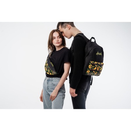 School Youth Backpack "Avocado", 33x13x37 cm, lightning department, n/pocket, black-8