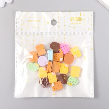 Decor for creativity plastic "Figure cracker with bow" mix 1.3x1.3x1 cm-3