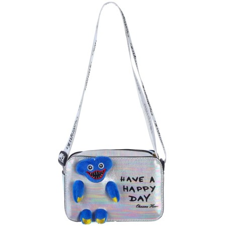 Children's bag with lightning, 6x11x13 cm, adjustable belt, white mix-1