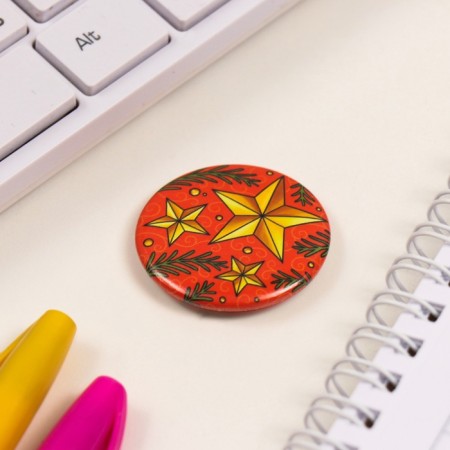 New Year of the setting icon d = 35 mm "Stars" 6.5x6.5 cm-3