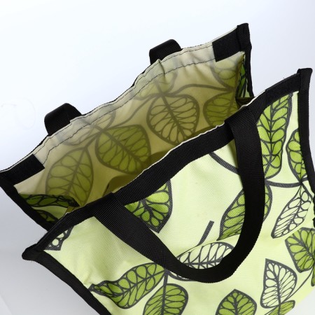 Folding bag on Velcro, 2 wheels, green color-5