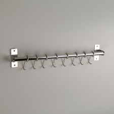 Holder for towels, 8 movable hooks, 40 × 8.5 × 4.5 cm
