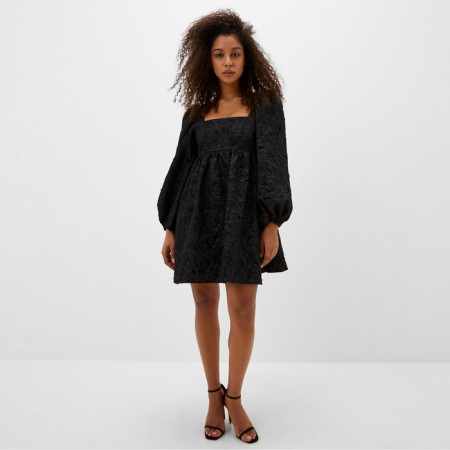 Women's dress with a bow Mist, p. L, black-1