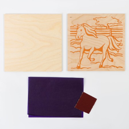 Wooden burning set "Morning Walk"-1