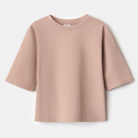 T -shirt Children's Minaku: Basic Line Kids beige color, height 110 cm-7