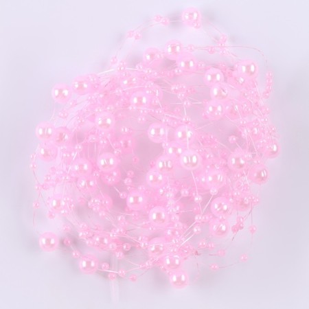 Field for decor with beads, length-4.8 m, pale pink color
