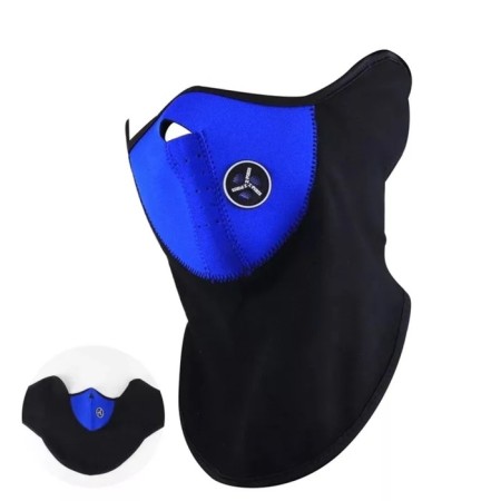 Windproof mask for a helmet with a valve, the size is universal, blue