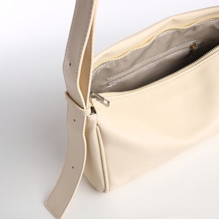 Bag Women's Cross-Bodi, on a zipper, beige color-5