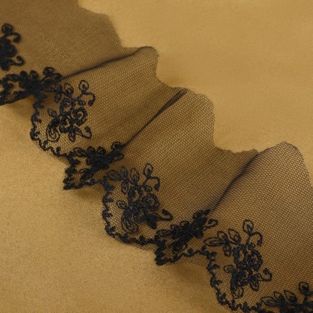 Lace on a grid, 65 mm × 9 ± 0.5 m, black color-1