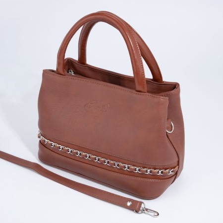 Olivi-tout bag on lightning, brown color-6