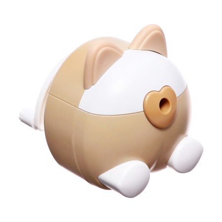 Mechanical sharpener with container, beige/white ears